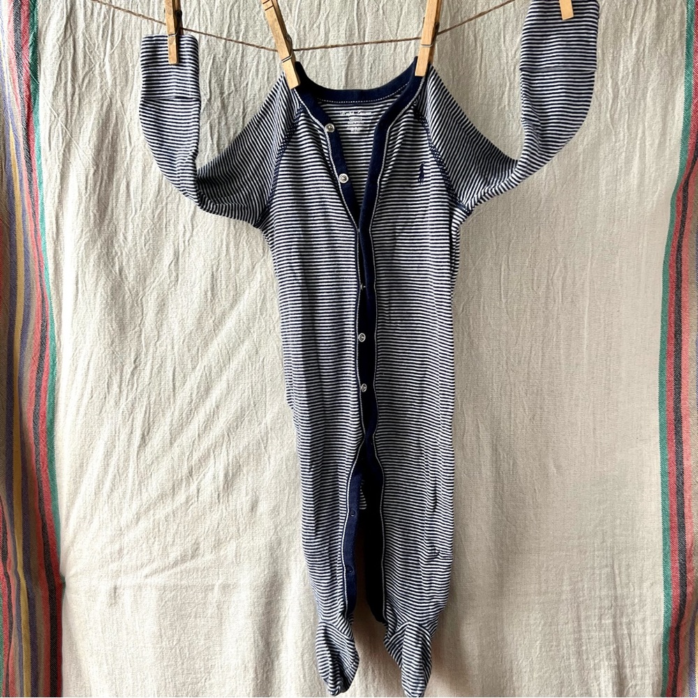 Ralph Lauren Polo Cotton Jersey Footed Coverall 9m